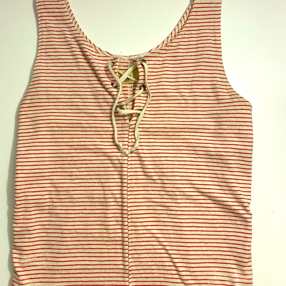 Hollister Tie-Front Striped Tank Top (Size S)